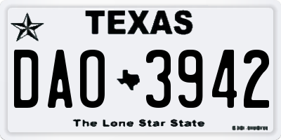 TX license plate DAO3942