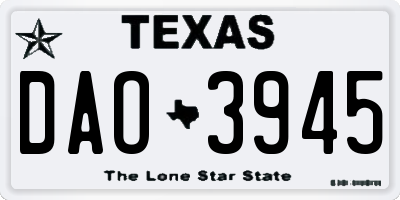 TX license plate DAO3945