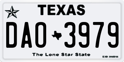 TX license plate DAO3979