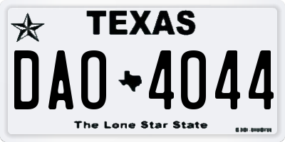 TX license plate DAO4044
