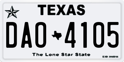 TX license plate DAO4105
