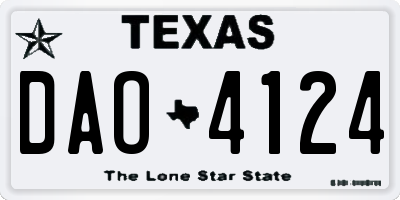 TX license plate DAO4124