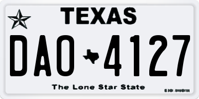 TX license plate DAO4127