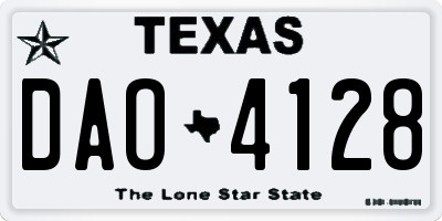 TX license plate DAO4128