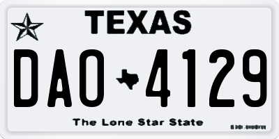 TX license plate DAO4129