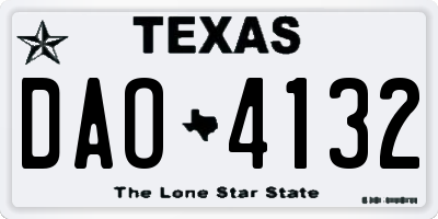 TX license plate DAO4132