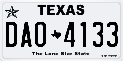 TX license plate DAO4133