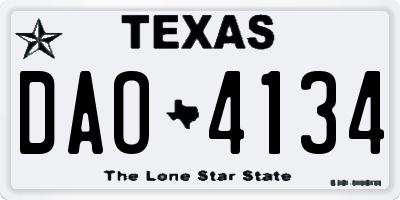 TX license plate DAO4134