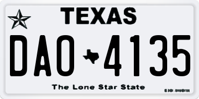 TX license plate DAO4135