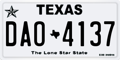 TX license plate DAO4137