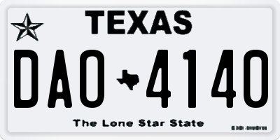 TX license plate DAO4140