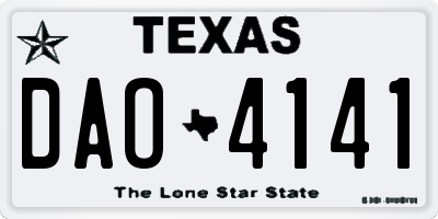 TX license plate DAO4141