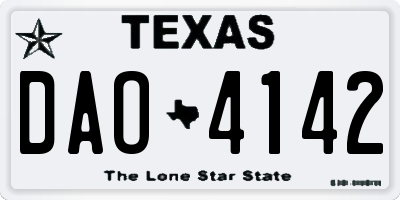 TX license plate DAO4142