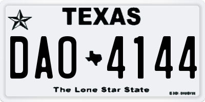 TX license plate DAO4144