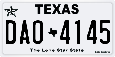 TX license plate DAO4145