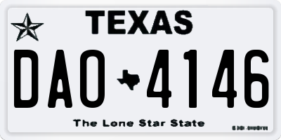 TX license plate DAO4146