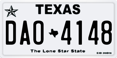 TX license plate DAO4148