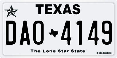 TX license plate DAO4149
