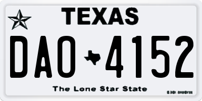 TX license plate DAO4152