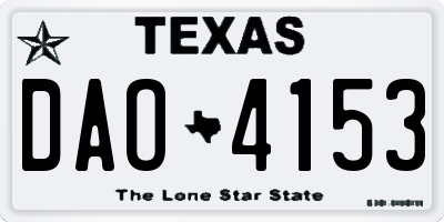 TX license plate DAO4153