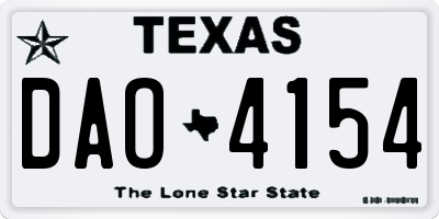 TX license plate DAO4154