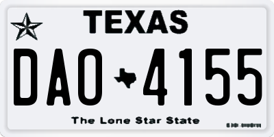 TX license plate DAO4155