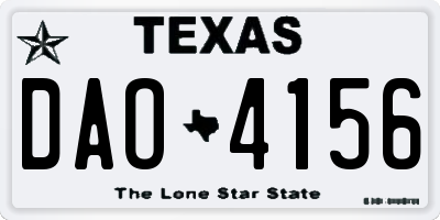 TX license plate DAO4156