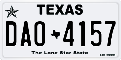 TX license plate DAO4157