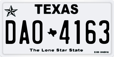 TX license plate DAO4163