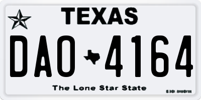 TX license plate DAO4164