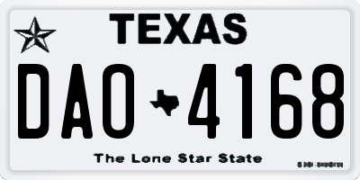 TX license plate DAO4168