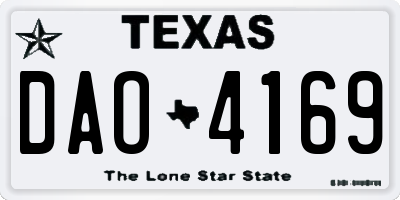 TX license plate DAO4169