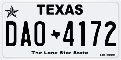 TX license plate DAO4172