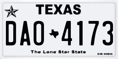 TX license plate DAO4173