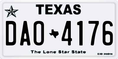 TX license plate DAO4176