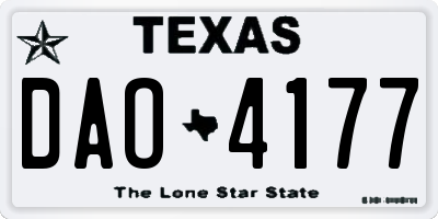 TX license plate DAO4177