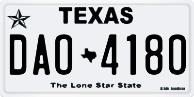 TX license plate DAO4180