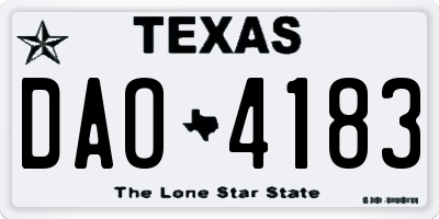 TX license plate DAO4183