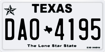 TX license plate DAO4195