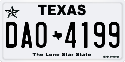TX license plate DAO4199