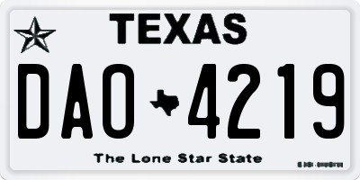 TX license plate DAO4219