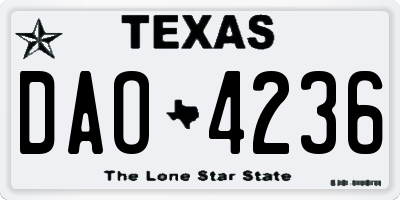 TX license plate DAO4236
