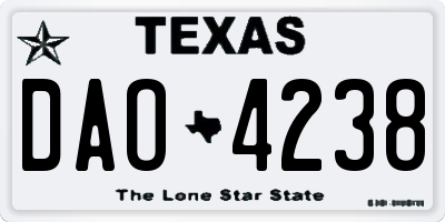 TX license plate DAO4238