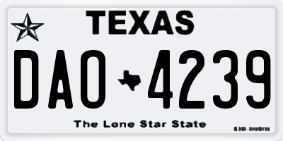 TX license plate DAO4239
