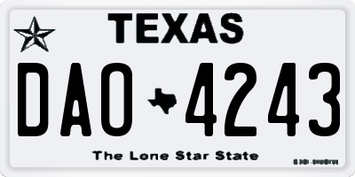 TX license plate DAO4243