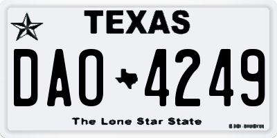 TX license plate DAO4249