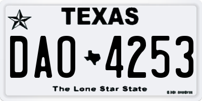 TX license plate DAO4253