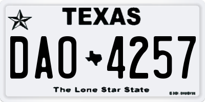 TX license plate DAO4257