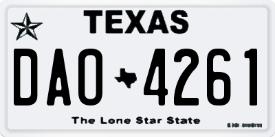 TX license plate DAO4261