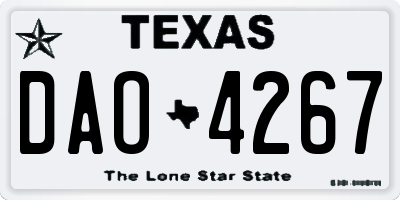 TX license plate DAO4267